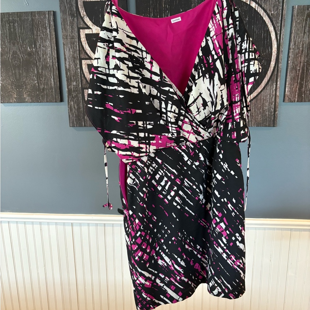 💥 Buy 2 get 1 Free 💥 Stylish Pink and Black Women's Dress